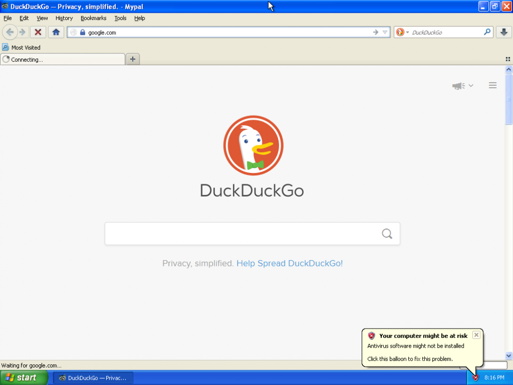 mypal waiting for google.com issue.png