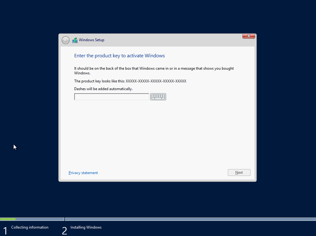 Windows Server 2012 R2 Installation Doesnt Have Skip Activation