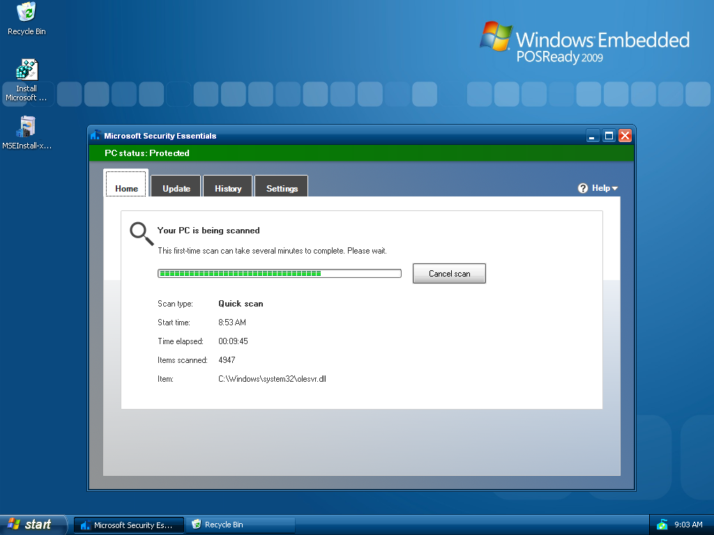 HOWTO install Microsoft Security Essentials on POSReady 2009 - Windows XP -  MSFN