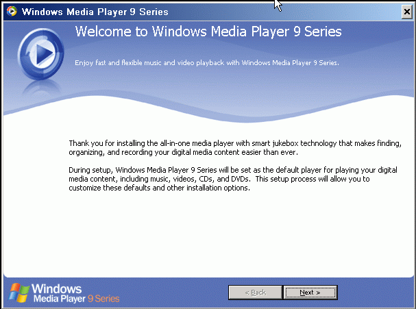 Leeds Más allá FALSO Welcome to Windows Media Player 9 Series - Unattended Windows 2000/XP/2003  - MSFN